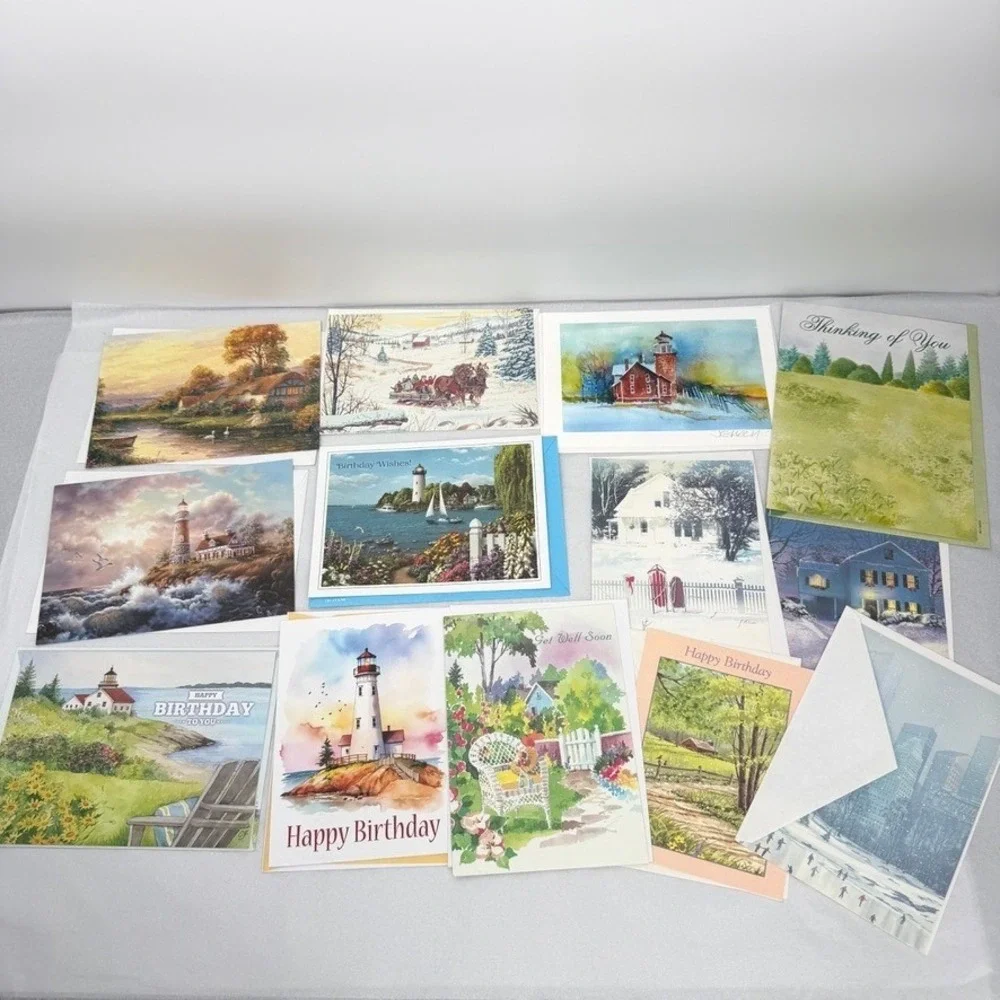 Greeting Cards Mixed LOT of Assorted Scenic Landscape Winter Art Stationary